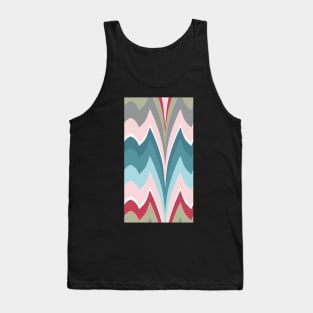 Bargello curved flame stitch blue pink Tank Top